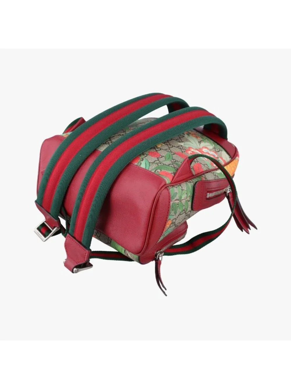 Gucci GG Supreme Tian Beige Red Multicolor Leather Backpack
